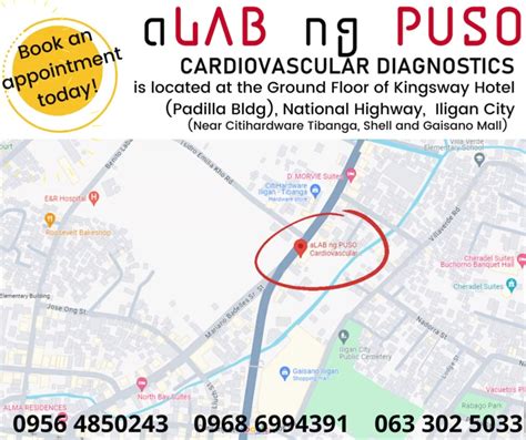 alab ng puso iligan|aLAB ng PUSO Cardiovascular Diagnostics's location map.